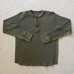 Rag & Bone NY Waffle Knit Henley Shirt Olive Green (Sold Out)